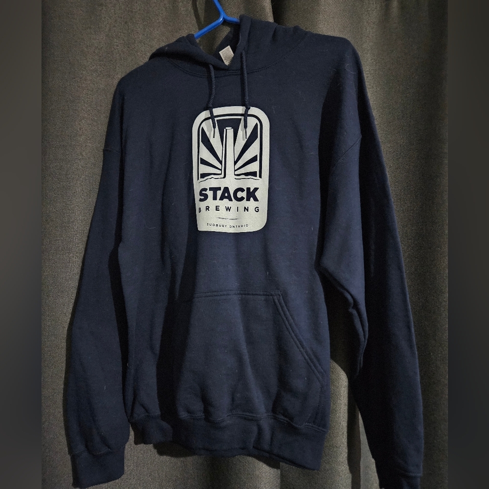 Gildan Dark Blue Hoodie with Stack Brewing Logo